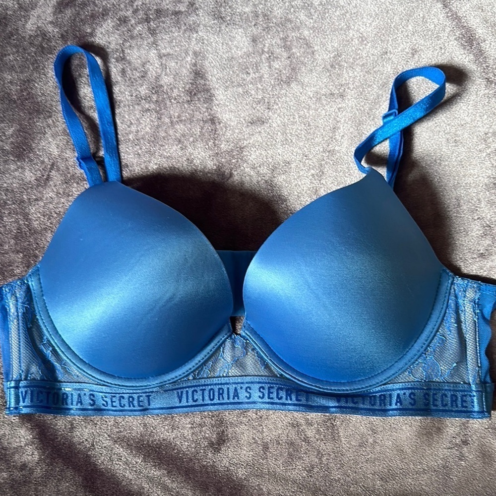 Victoria's Secret Blue T-Shirt Bra with Underwire Support